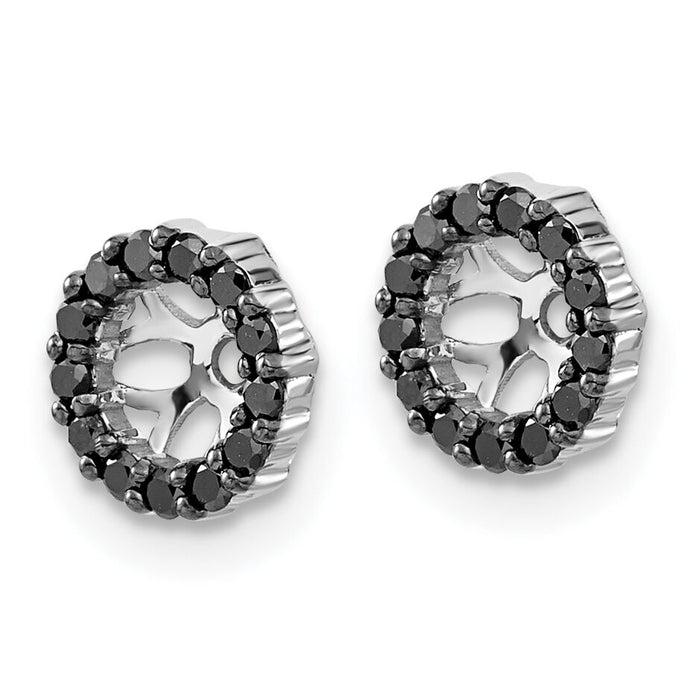 14k White Gold Black Diamond Earring Jackets-EJM5306-BK-025-WA