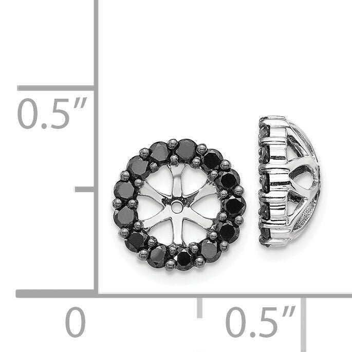 14k White Gold Black Diamond Earring Jackets-EJM5306-BK-025-WA