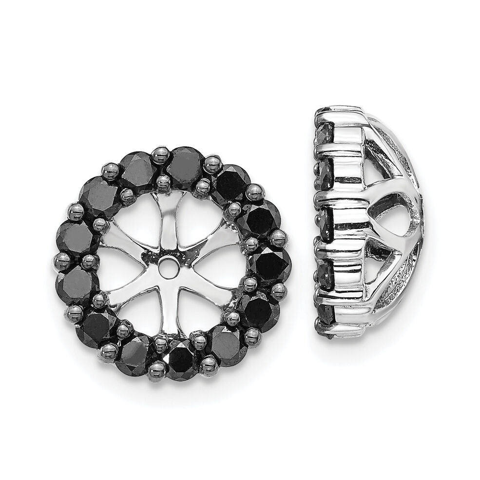 14k White Gold Black Diamond Earring Jackets-EJM5306-BK-025-WA
