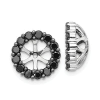 14k White Gold Black Diamond Earring Jackets-EJM5306-BK-025-WA