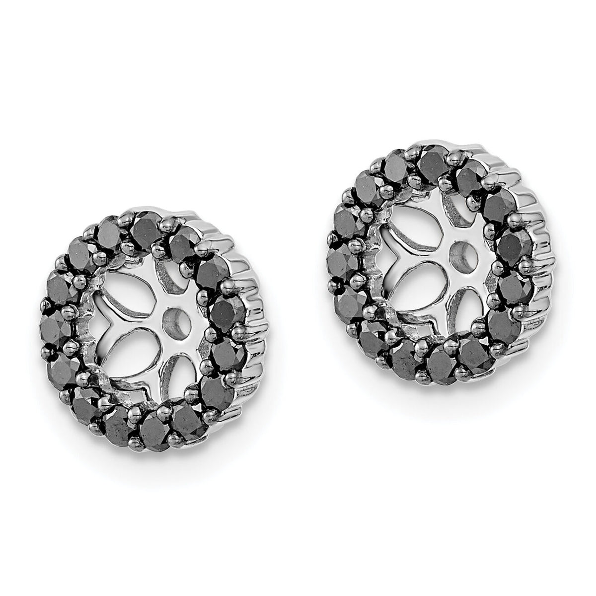 14k White Gold Black Diamond Earring Jackets-EJM5306-BK-050-WA