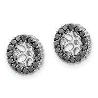 14k White Gold Black Diamond Earring Jackets-EJM5306-BK-050-WA
