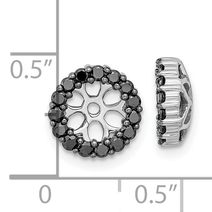 14k White Gold Black Diamond Earring Jackets-EJM5306-BK-050-WA