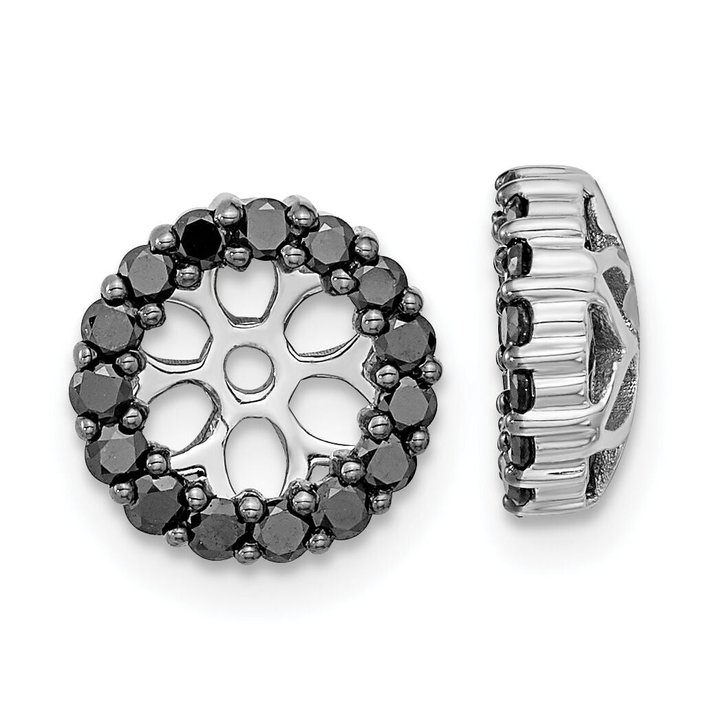 14k White Gold Black Diamond Earring Jackets-EJM5306-BK-050-WA