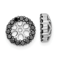 14k White Gold Black Diamond Earring Jackets-EJM5306-BK-050-WA