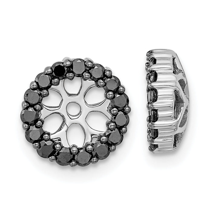 14k White Gold Black Diamond Earring Jackets-EJM5306-BK-050-WA