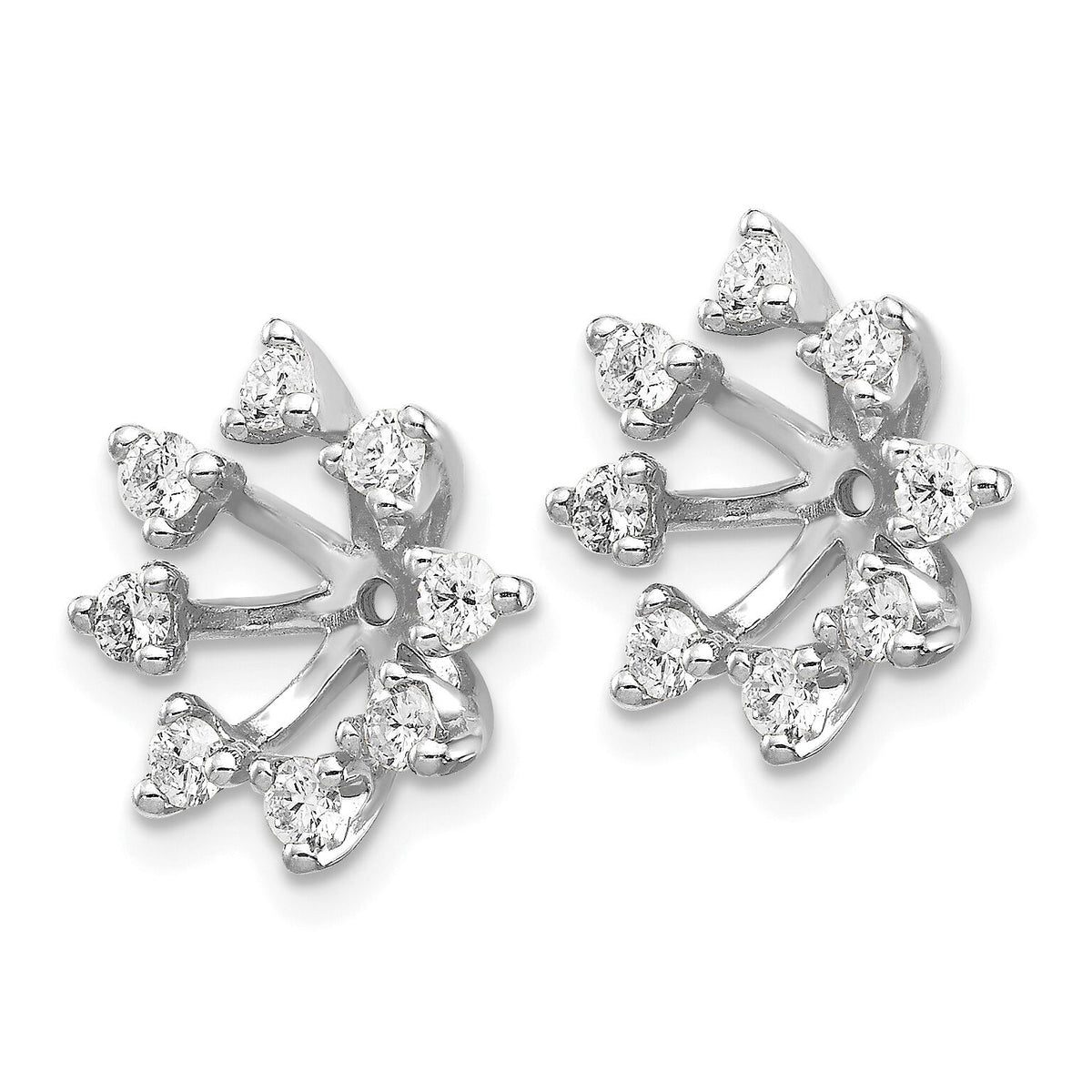 14k White Gold AA Fancy Diamond Earring Jacket-EJM5307-050-WA