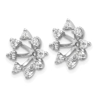 14k White Gold AA Fancy Diamond Earring Jacket-EJM5307-050-WA