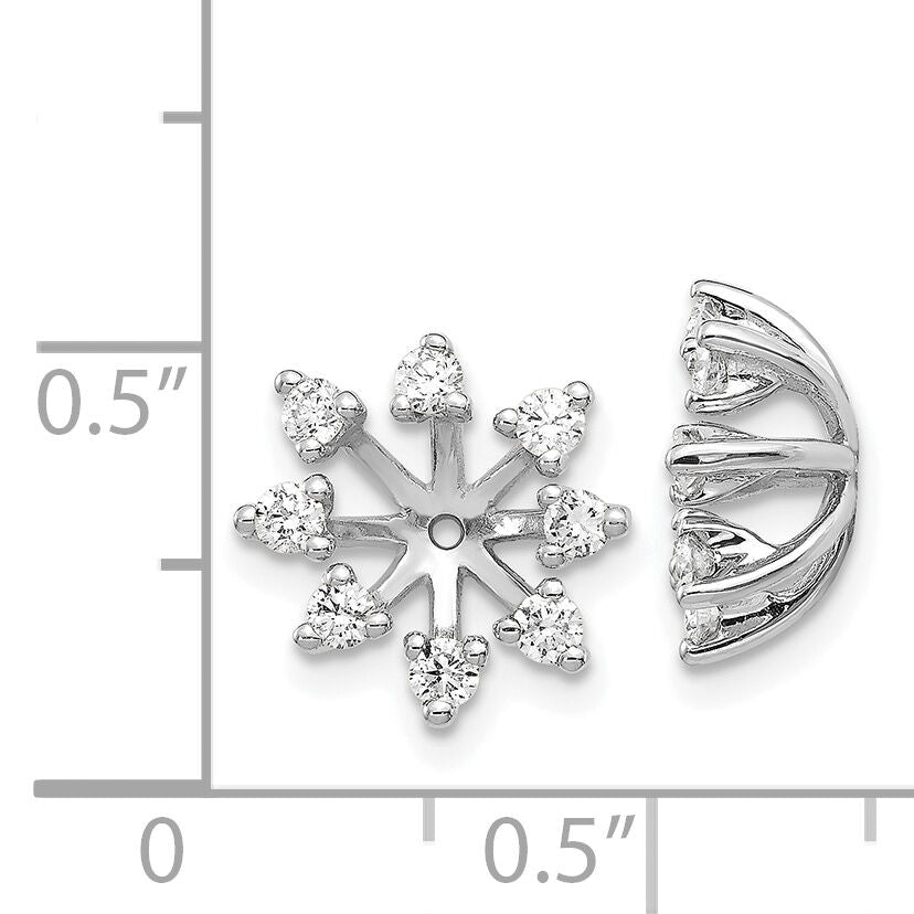 14k White Gold AA Fancy Diamond Earring Jacket-EJM5307-050-WA