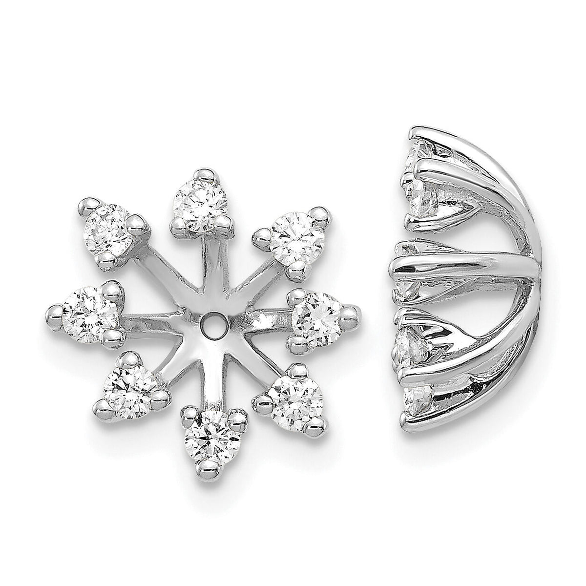 14k White Gold AA Fancy Diamond Earring Jacket-EJM5307-050-WA