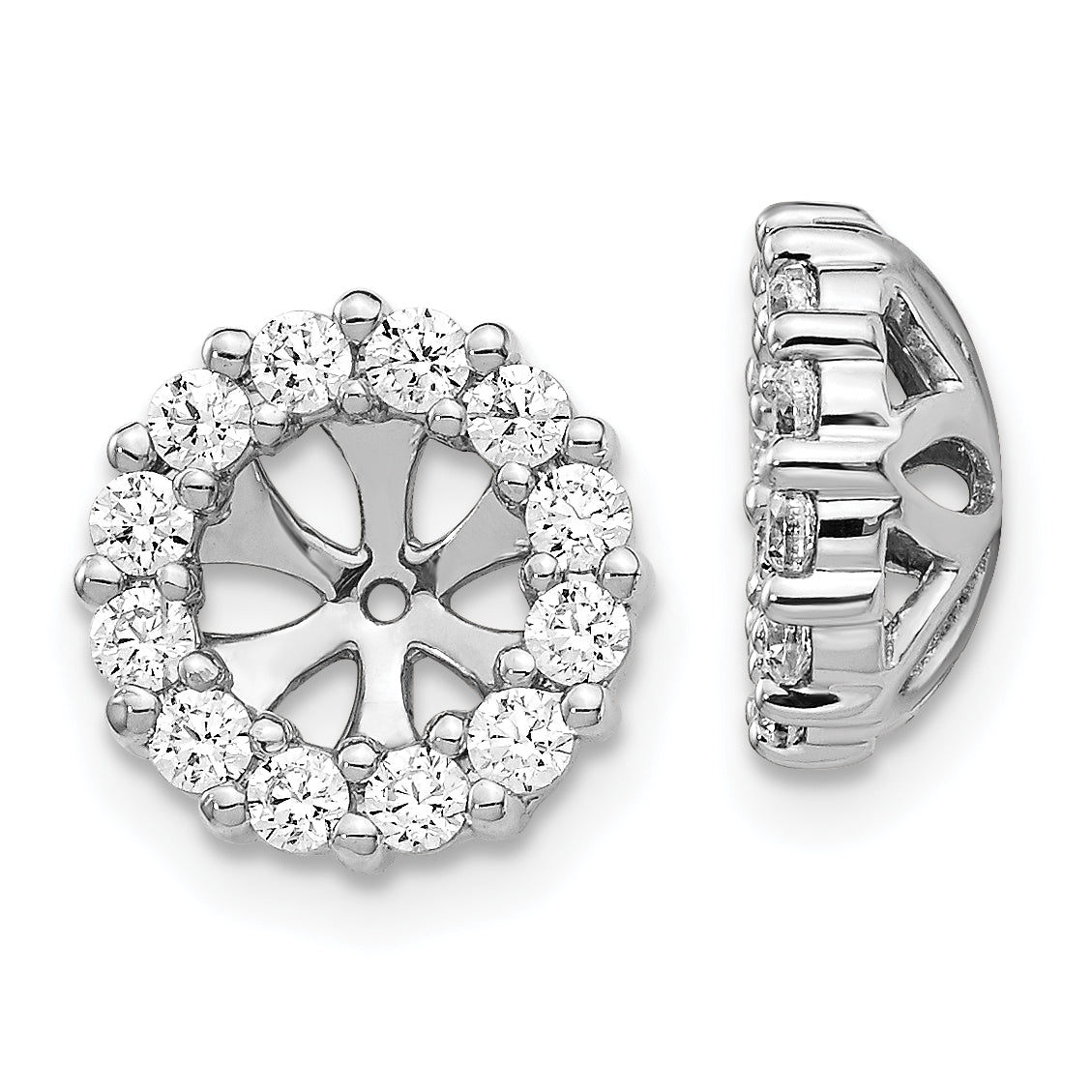 14k White Gold Diamond Earring Jackets-EJM5308-075-WA