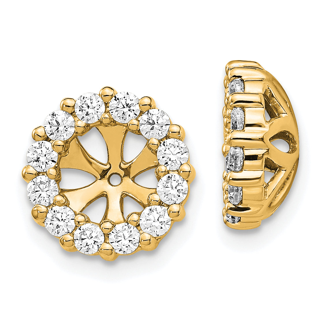 14k Diamond Earring Jackets-EJM5308-075-YA