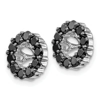 14k White Gold Black Diamond Earring Jackets-EJM5308-BK-062-WA