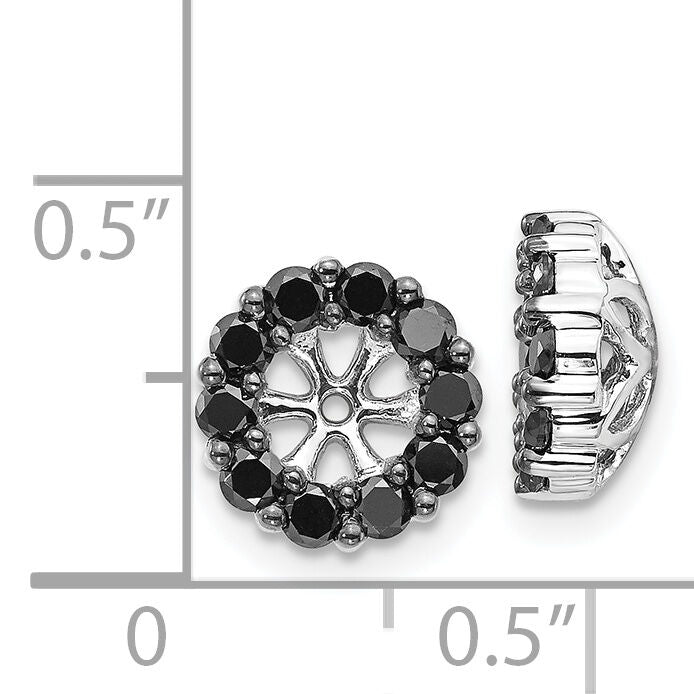 14k White Gold Black Diamond Earring Jackets-EJM5308-BK-062-WA