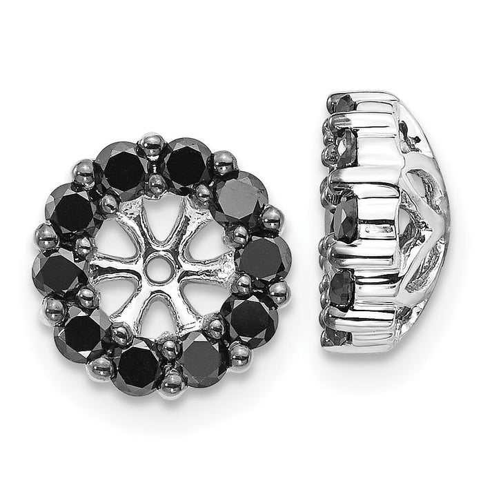 14k White Gold Black Diamond Earring Jackets-EJM5308-BK-062-WA