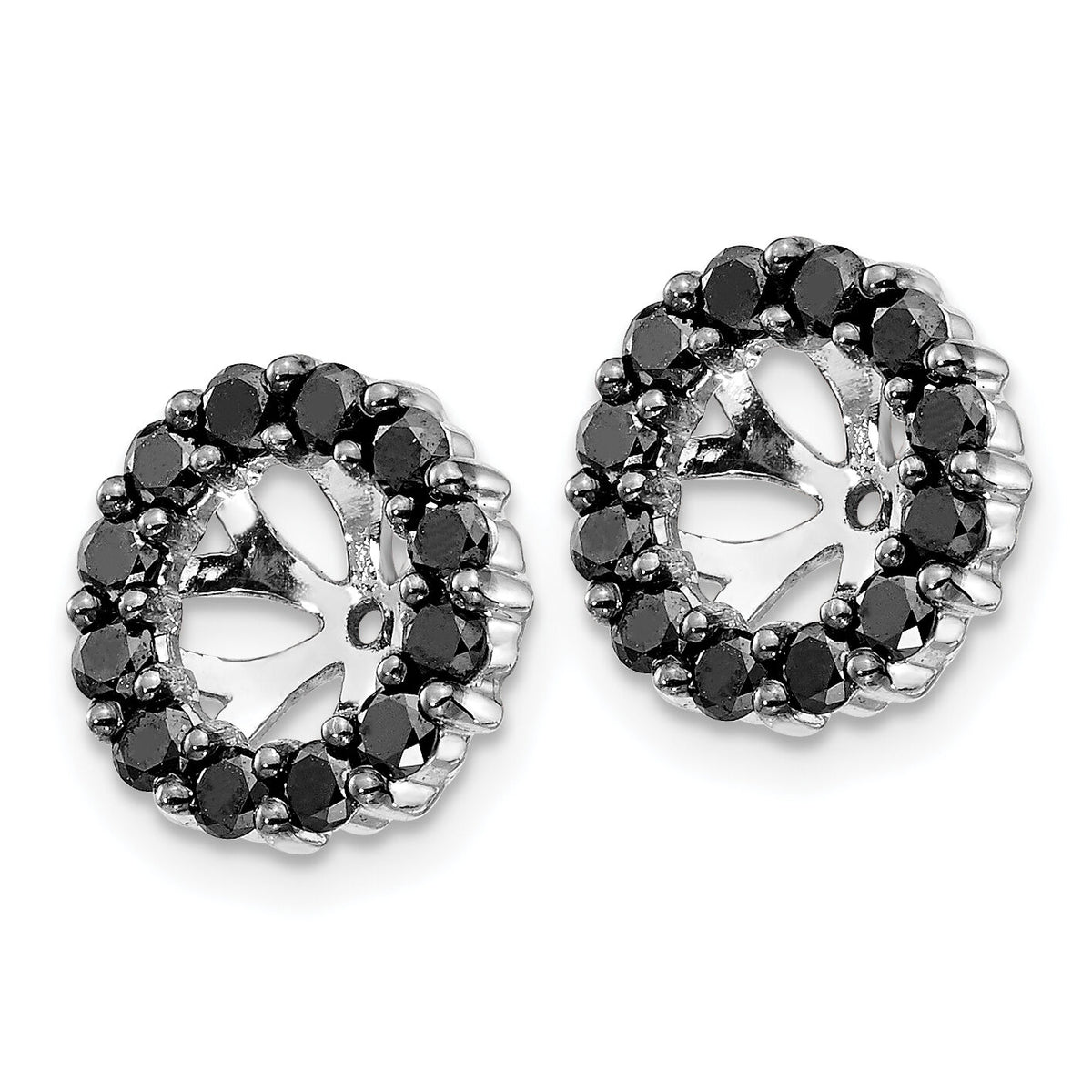 14k White Gold Black Diamond Earring Jackets-EJM5308-BK-075-WA
