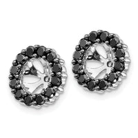 14k White Gold Black Diamond Earring Jackets-EJM5308-BK-075-WA