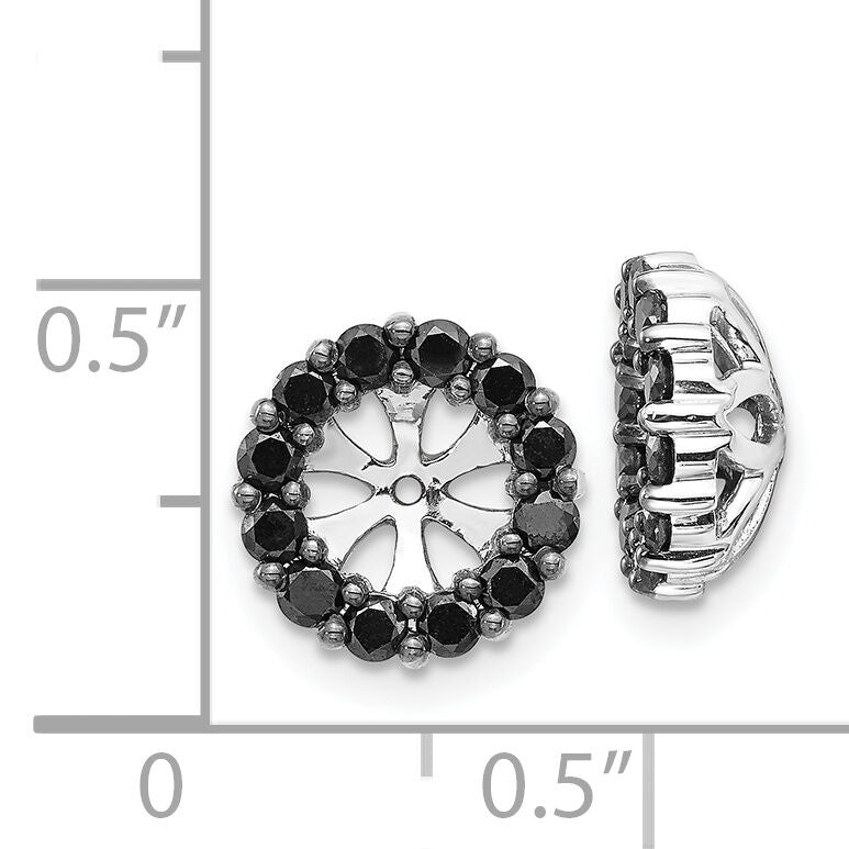 14k White Gold Black Diamond Earring Jackets-EJM5308-BK-075-WA