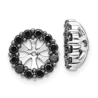 14k White Gold Black Diamond Earring Jackets-EJM5308-BK-075-WA