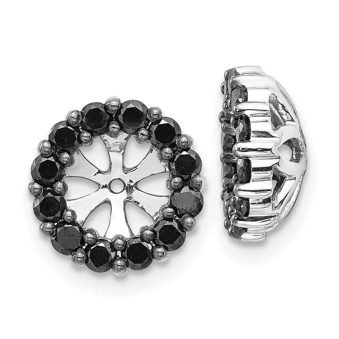 14k White Gold Black Diamond Earring Jackets-EJM5308-BK-075-WA