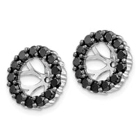 14k White Gold Black Diamond Earring Jackets-EJM5308-BK-100-WA