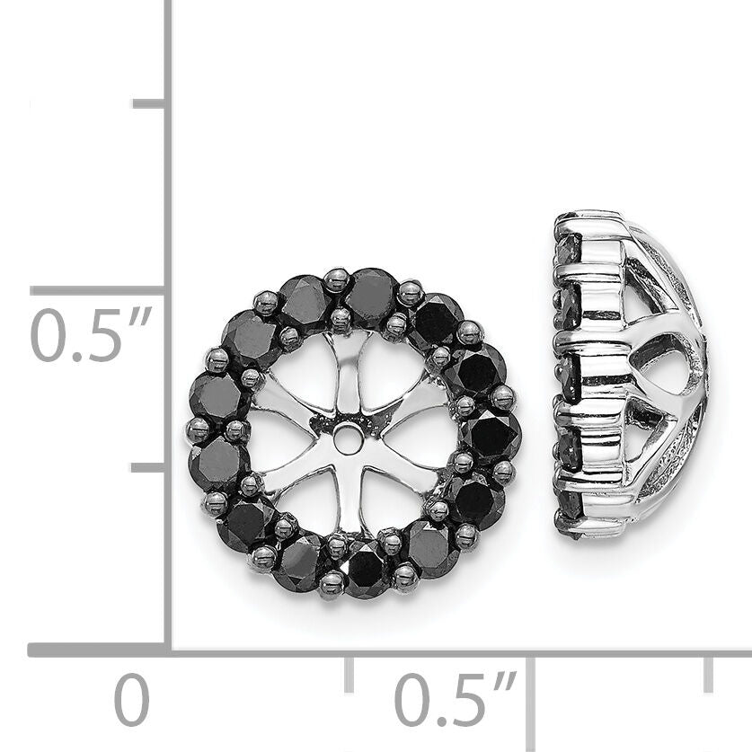 14k White Gold Black Diamond Earring Jackets-EJM5308-BK-100-WA