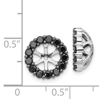 14k White Gold Black Diamond Earring Jackets-EJM5308-BK-100-WA