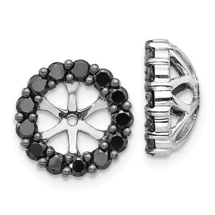 14k White Gold Black Diamond Earring Jackets-EJM5308-BK-100-WA