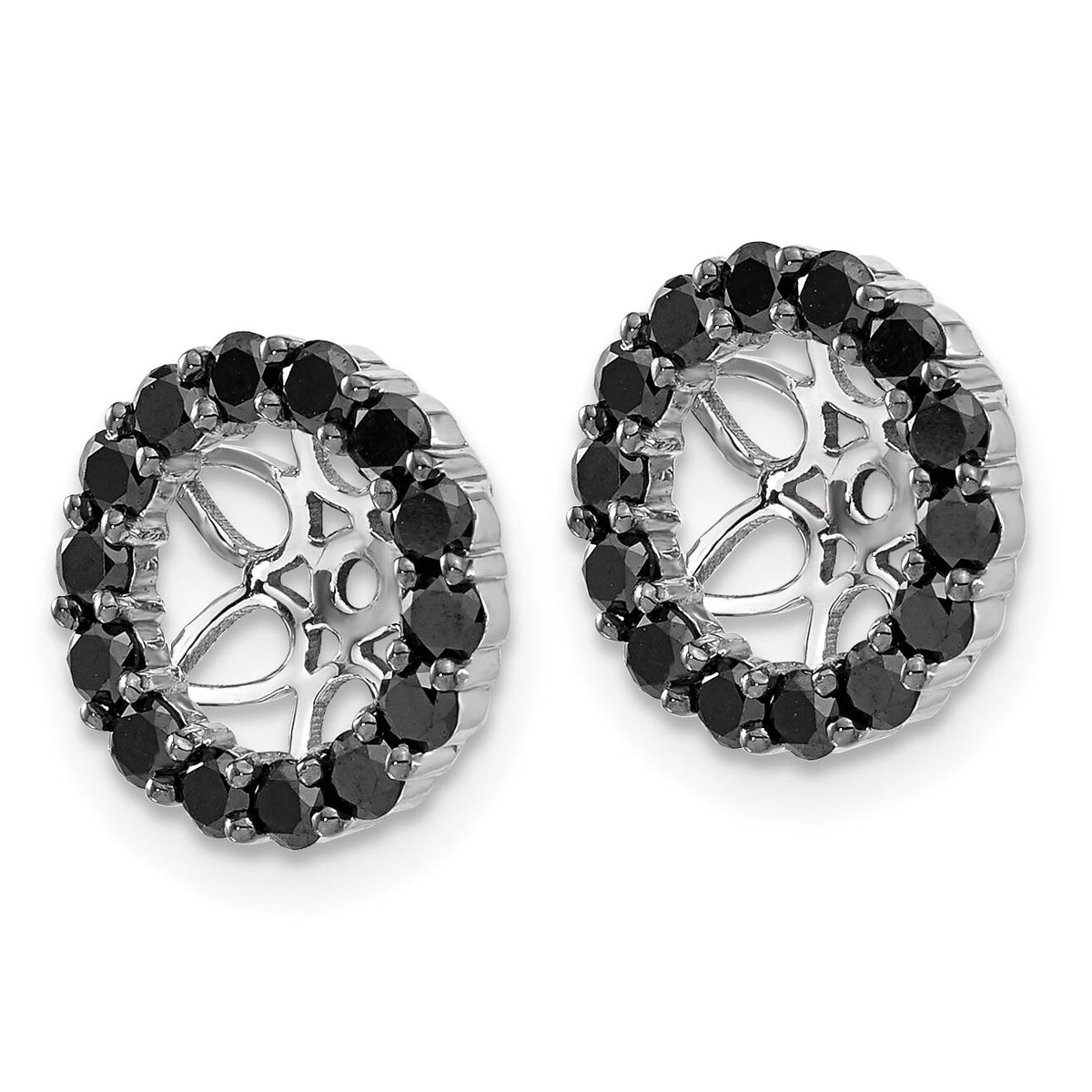 14k White Gold Black Diamond Earring Jackets-EJM5309-BK-100-WA