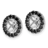 14k White Gold Black Diamond Earring Jackets-EJM5309-BK-100-WA