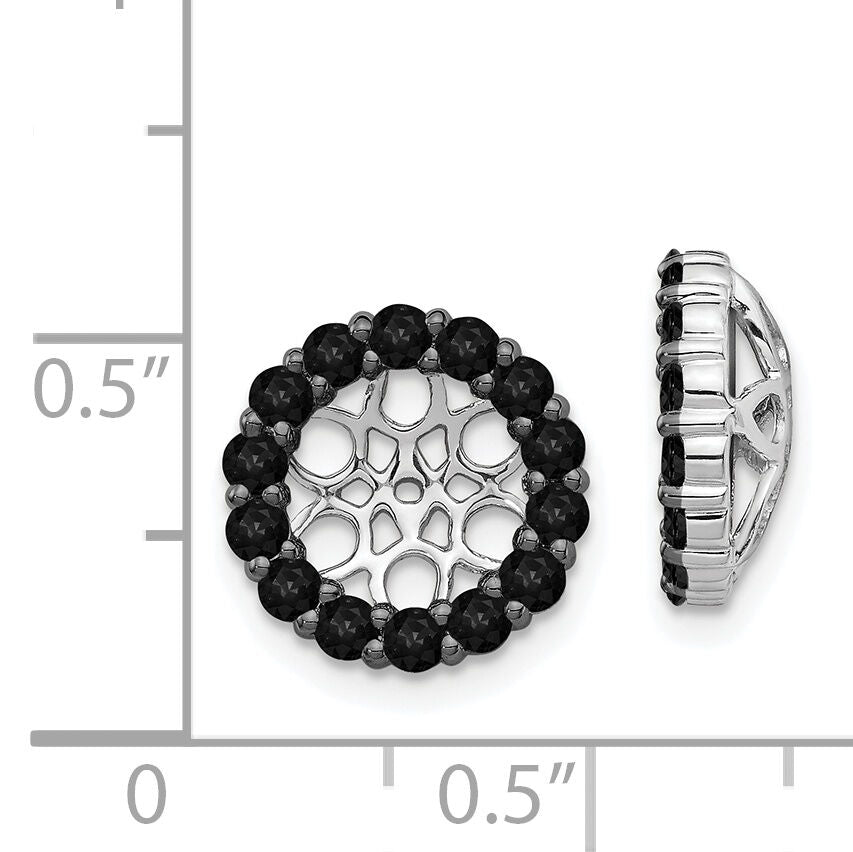 14k White Gold Black Diamond Earring Jackets-EJM5309-BK-100-WA