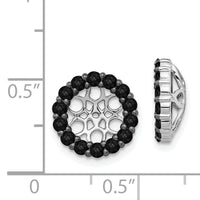 14k White Gold Black Diamond Earring Jackets-EJM5309-BK-100-WA