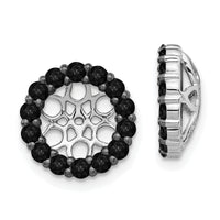 14k White Gold Black Diamond Earring Jackets-EJM5309-BK-100-WA