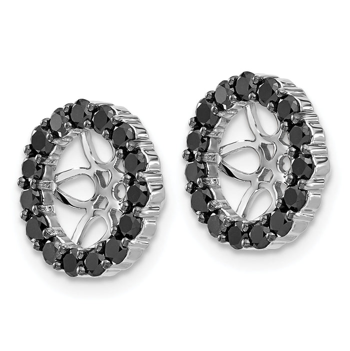14k White Gold Black Diamond Earring Jackets-EJM5310-BK-110-WA