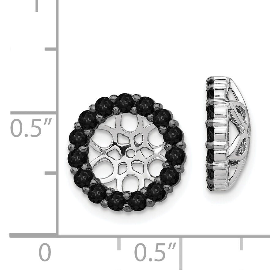 14k White Gold Black Diamond Earring Jackets-EJM5310-BK-110-WA