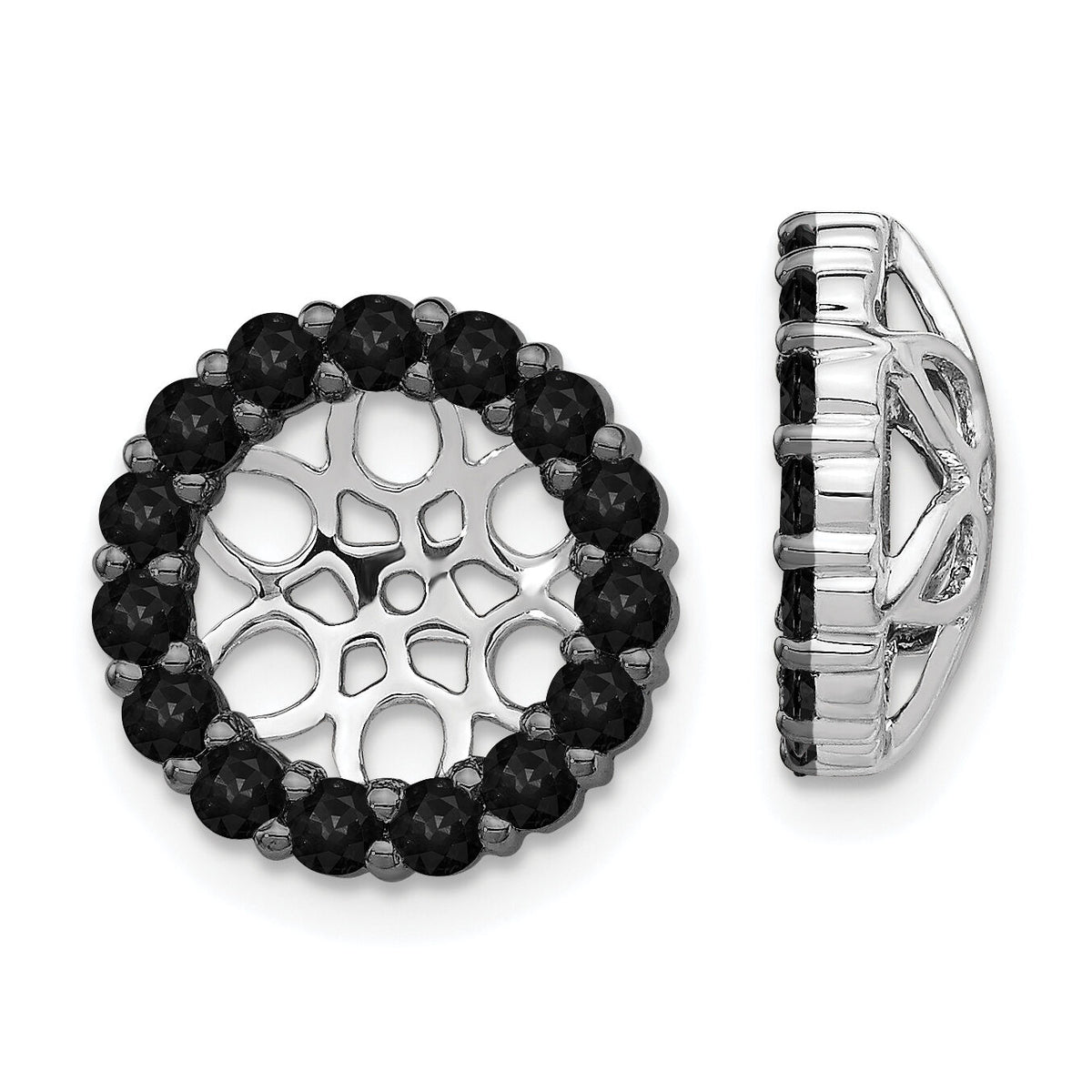 14k White Gold Black Diamond Earring Jackets-EJM5310-BK-110-WA