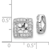14k White Gold Diamond Square Earring Jackets-EJM5312-033-WA