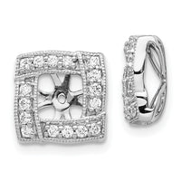 14k White Gold Diamond Square Earring Jackets-EJM5312-033-WA