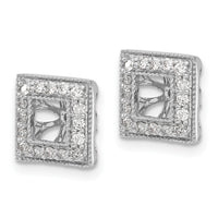14k White Gold Diamond Square Jacket Earrings-EJM5313-033-WA