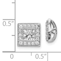 14k White Gold Diamond Square Jacket Earrings-EJM5313-033-WA