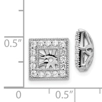 14k White Gold Diamond Square Jacket Earrings-EJM5313-050-WA