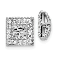 14k White Gold Diamond Square Jacket Earrings-EJM5313-050-WA