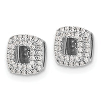 14k White Gold Diamond Square Earring Jackets-EJM5314-025-WA