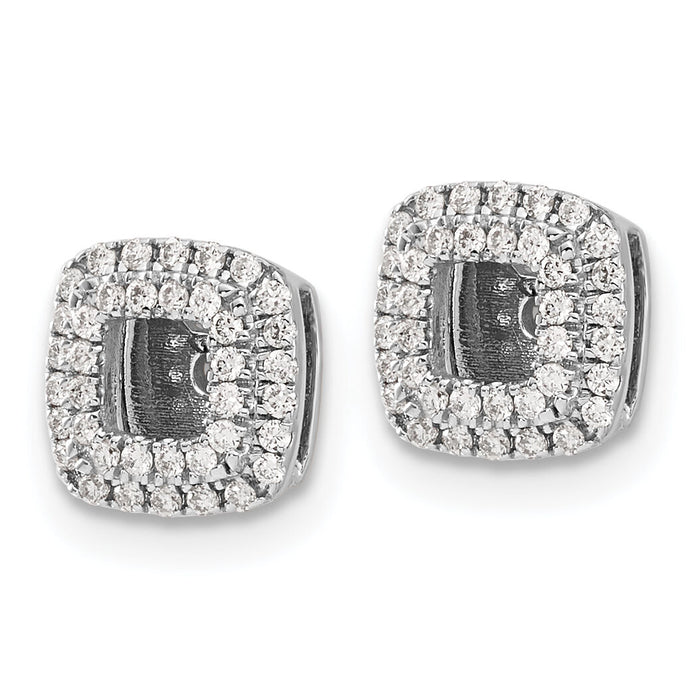 14k White Gold Diamond Square Earring Jackets-EJM5314-025-WA