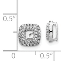14k White Gold Diamond Square Earring Jackets-EJM5314-025-WA