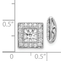 14k White Gold Diamond Square Jacket Earrings-EJM5315-050-WA