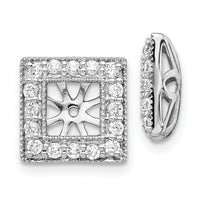 14k White Gold Diamond Square Jacket Earrings-EJM5315-050-WA