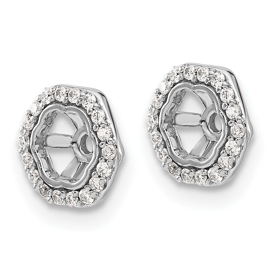 14k White Gold Hexagon Diamond Earring Jackets-EJM5316-016-WA