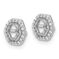 14k White Gold Hexagon Diamond Earring Jackets-EJM5316-016-WA
