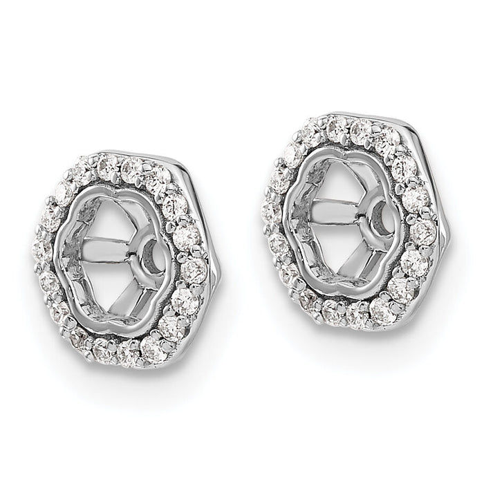 14k White Gold Hexagon Diamond Earring Jackets-EJM5316-016-WA